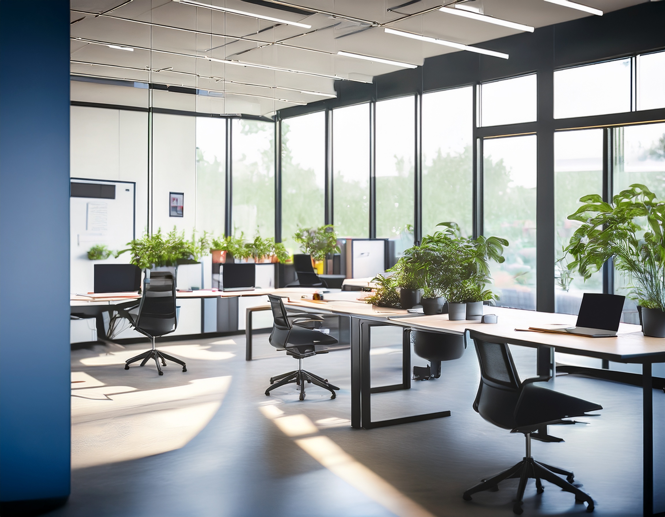 Moderne Büroräume mit freundlichem Steuerberater im Gespräch